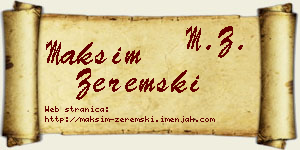 Maksim Zeremski vizit kartica